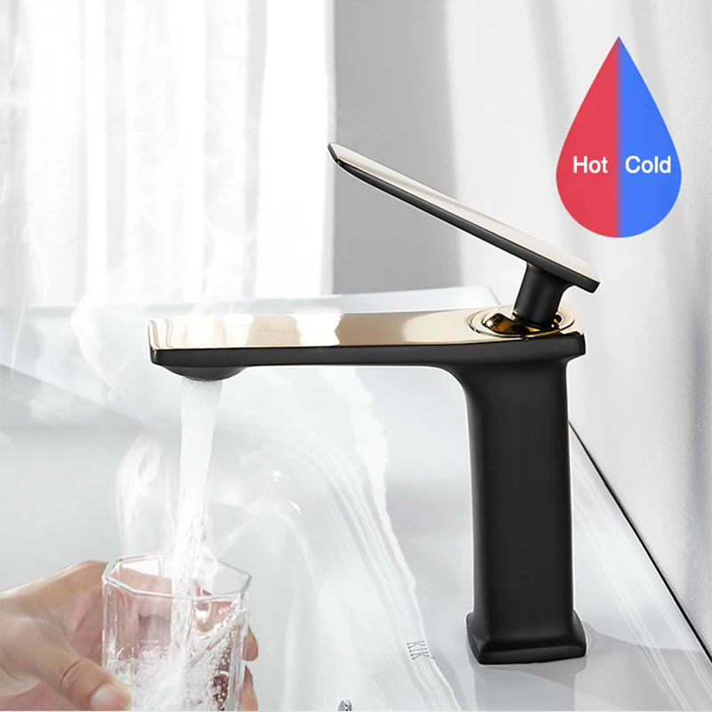 

BECOLA Basin Faucets Gold/Black/ White/Chrome Mixer Hot&Cold Brass Wash Tap Gold Bathroom Water Crane Faucet BR-2018A138