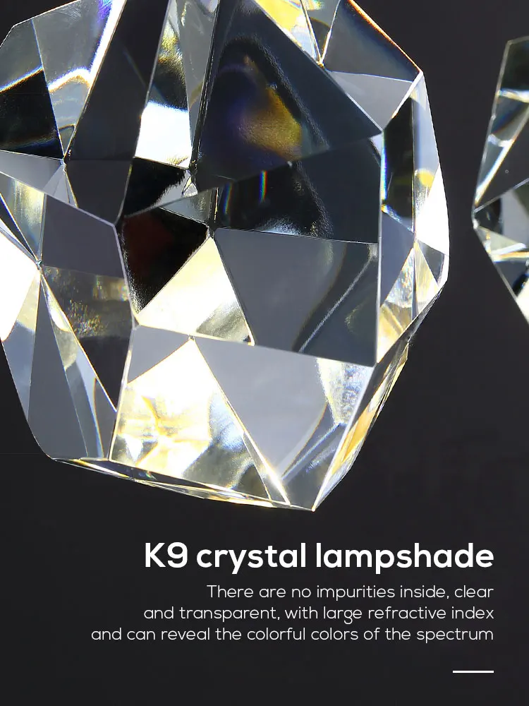 Подвесной светодиодный светильник MOONSHADOW из латуни роскошный с 3 головками для