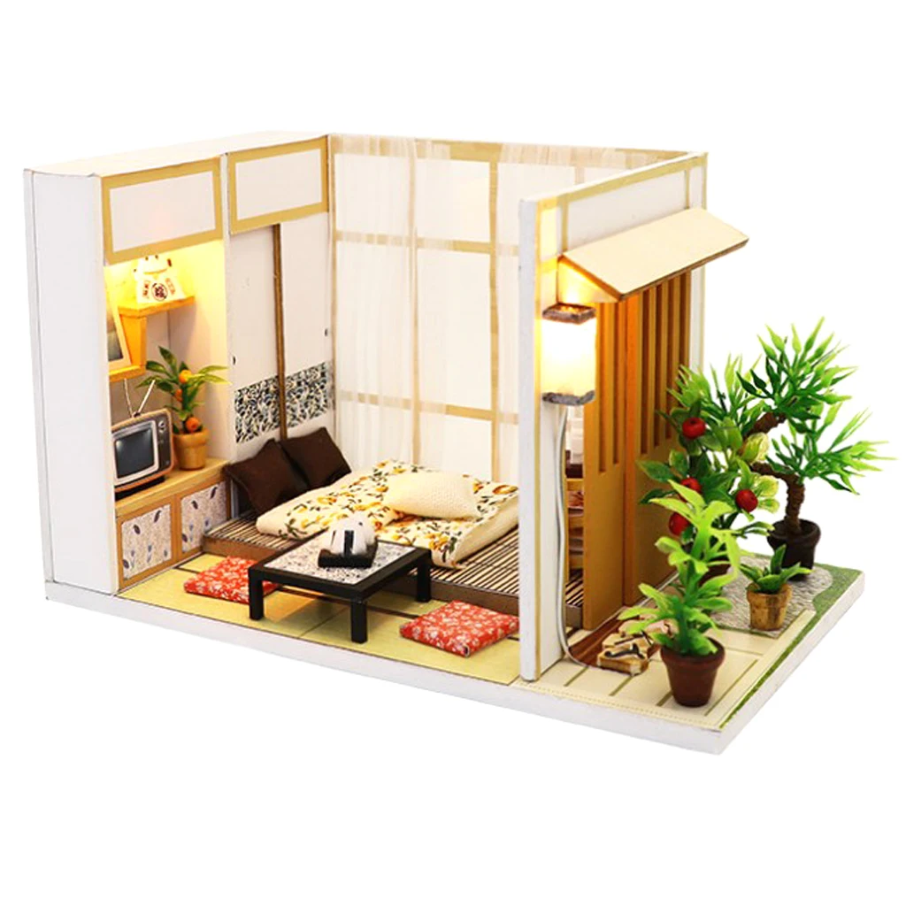 

1:24 DIY Dollhouse Miniature Kits Wooden Handmade Creative Japanese Room