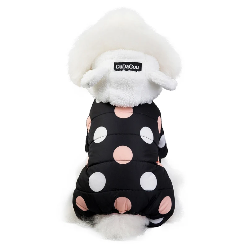 Black Fashion Pet Small Dog Clothes Winter Warm Dog Jacket Harness Chihuahua Puppy Coats XS-XL - Цвет: Black