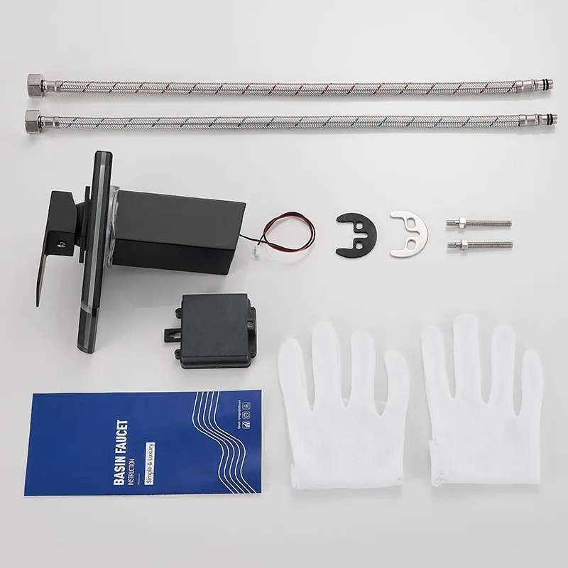 Светодиодный стеклянный смеситель ROVATE для раковины в ванной комнате светлый