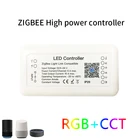 Tuya Zigbee 3,0 Smart LED контроллер RGB + CCT 6pin светильник ленты контроллер DC12-24V работает с Amazon Alexa и Google Assistant