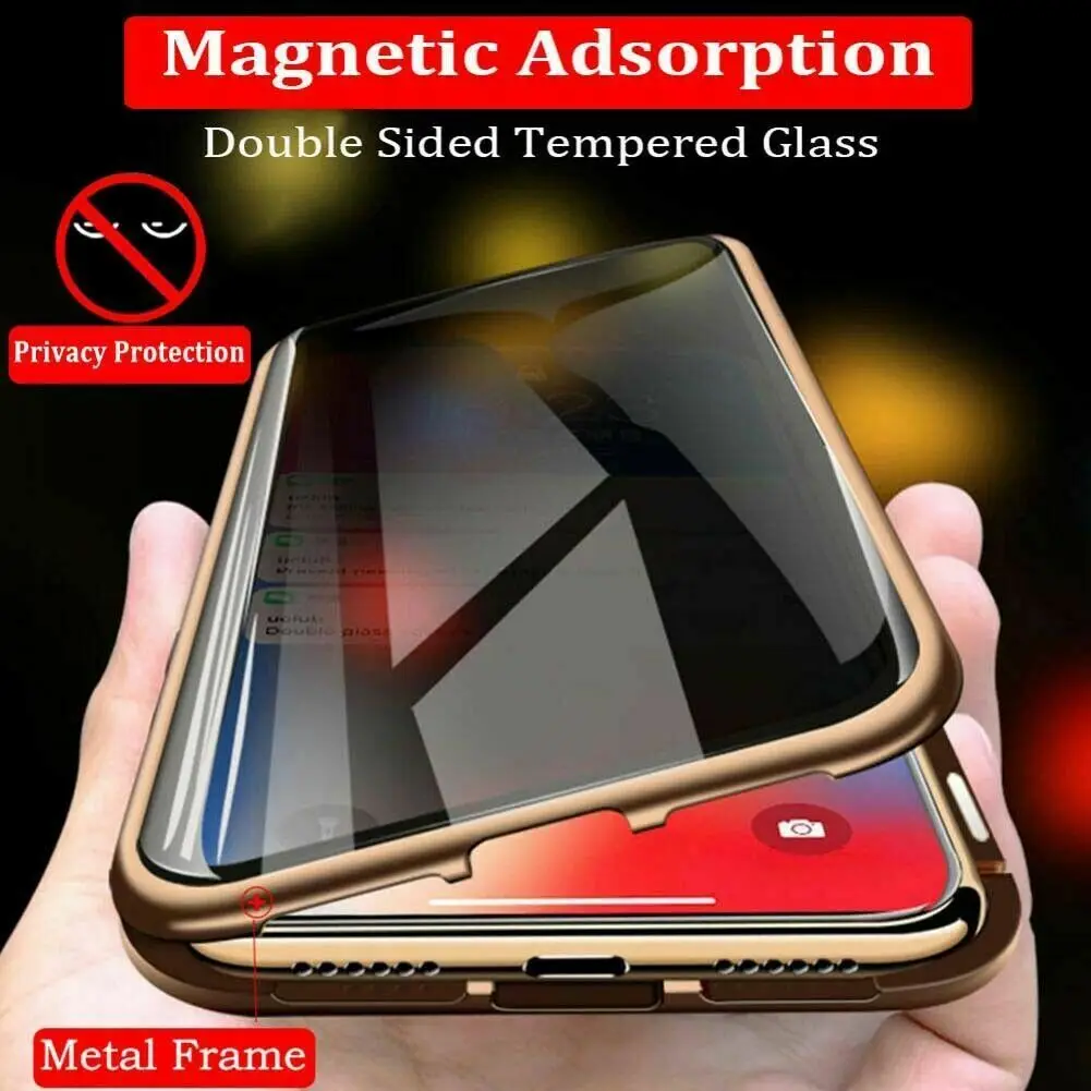 

Privacy Anti-peeping Magnetic Double Glass Case Cover For iPhone11 Pro Max 6 7 8