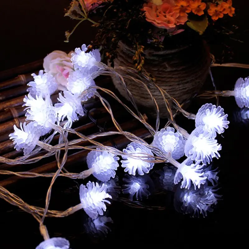 Pine cone LED Fairy String Lights 2M/5M/10M Battery Operated Christmas Garland light for Holiday Wedding Party Home Decorative | Лампы и