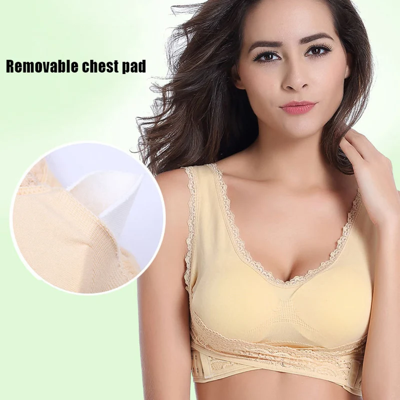 Новейший Удобный бюстгальтер с полной поддержкой кружевной без косточек