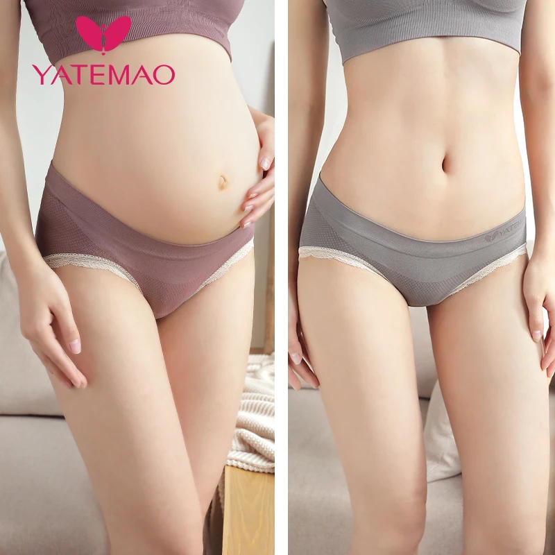 YATEMAO горячая Распродажа нижнее белье с низкой талией трусы для беременных Одежда