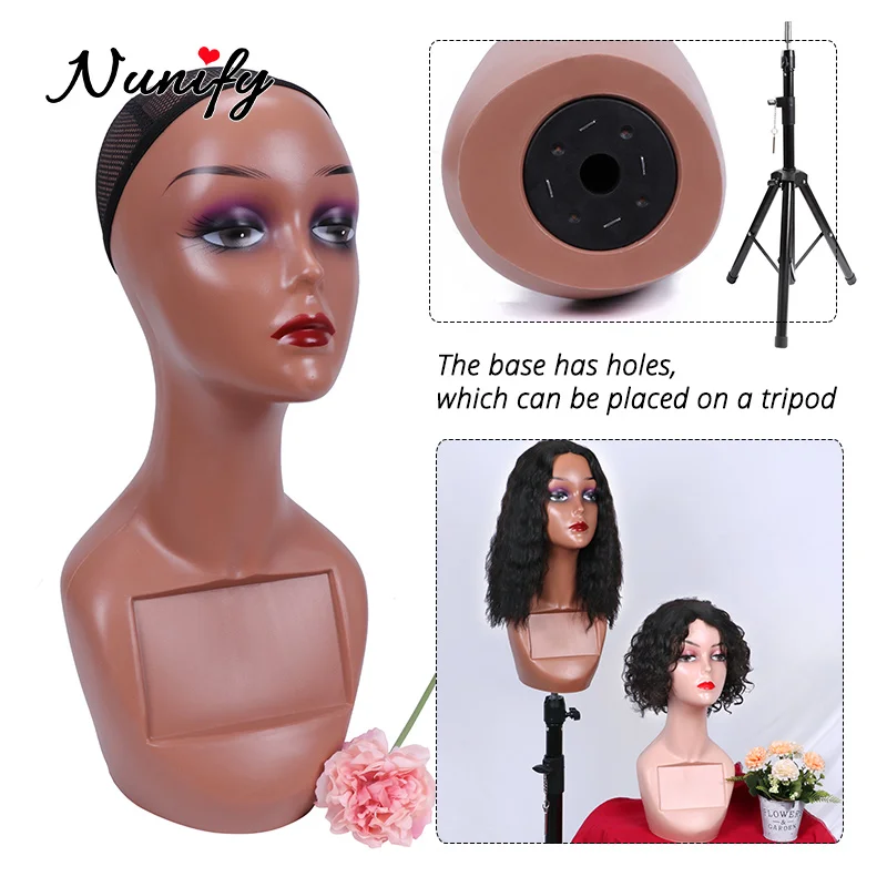 Nunify 6Pcs Mannequin Head With One Shoulder Realistic Female Wig Display Head Manikin Head For Hat Wigs Sunglasses Jewerly enlarge