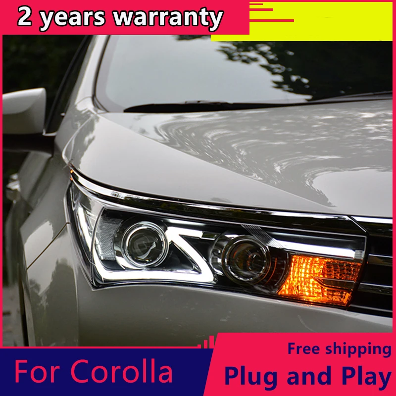 

KOWELL Car Styling for Toyota Corolla Headlights 2014-2016 Altis LED Headlight DRL Bi Xenon Lens High Low Beam Parking Fog Lamp