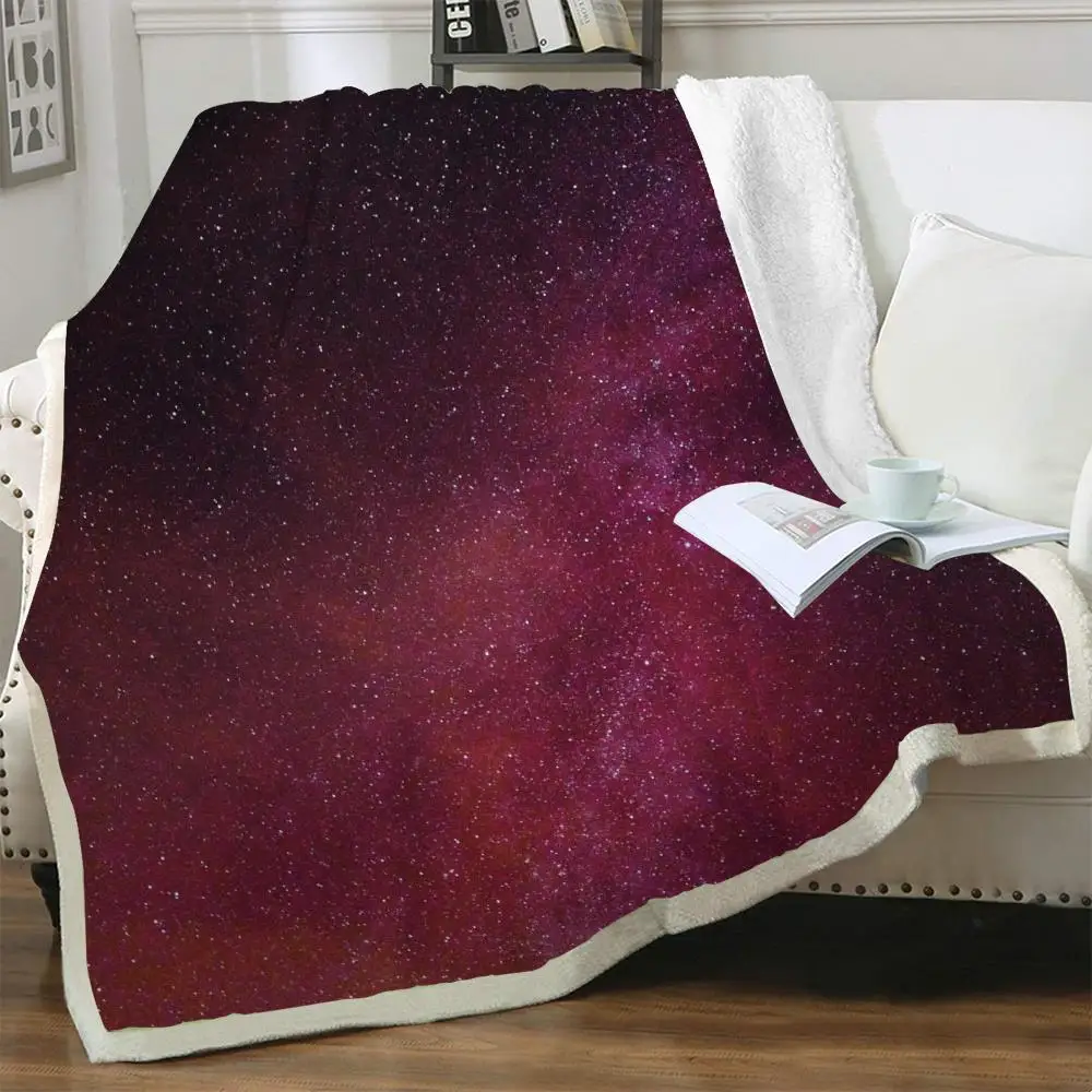 

Одеяло NKNK Brank Galaxy, плюшевое покрывало с 3D принтом туманности, модное прямоугольное покрывало из шерпы в винтажном стиле