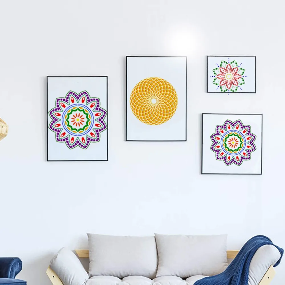 

Reusable Mandala Stencils Set Painting Stencil Template Wood Floors Wall Fabric Furniture Stencils DIY Decor