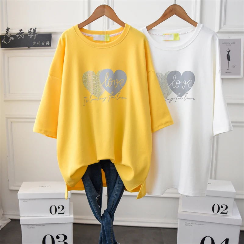 

Зимняя женская толстая футболка с рисунком, модная футболка с коротким рукавом и круглым вырезом Стразы, хлопковые теплые футболки со страз...