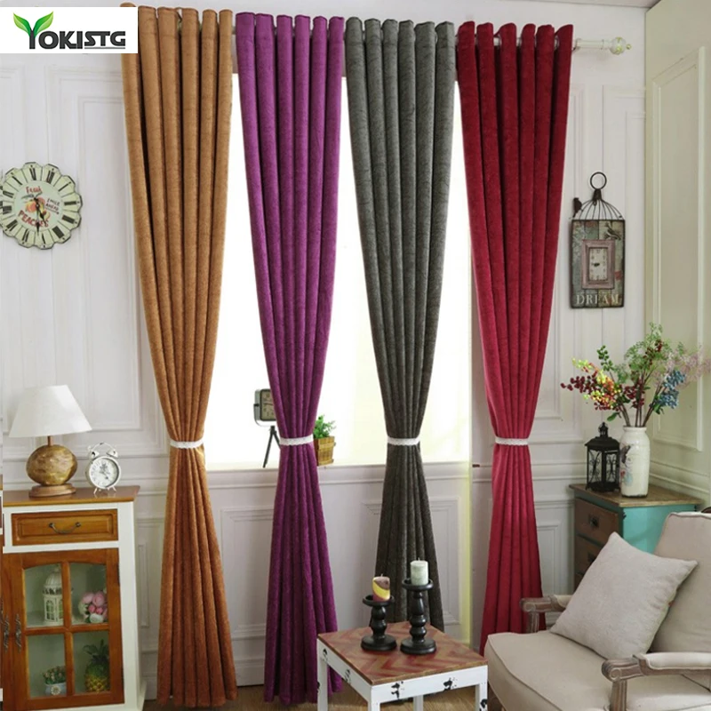 YokiSTG плотные затемненные шторы для гостиной спальни роскошные шенилловые