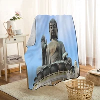 custom buddha throw blanket personalized blankets on for the sofabedcar portable 3d blanket for kid home textiles