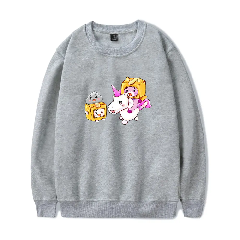 

Lankybox Spring hot sale Crew Neck Hoodie Letter Pattern Printed Harajuku Comfortable Cotton Hoodie Unisex O-Neck Hoodie tops