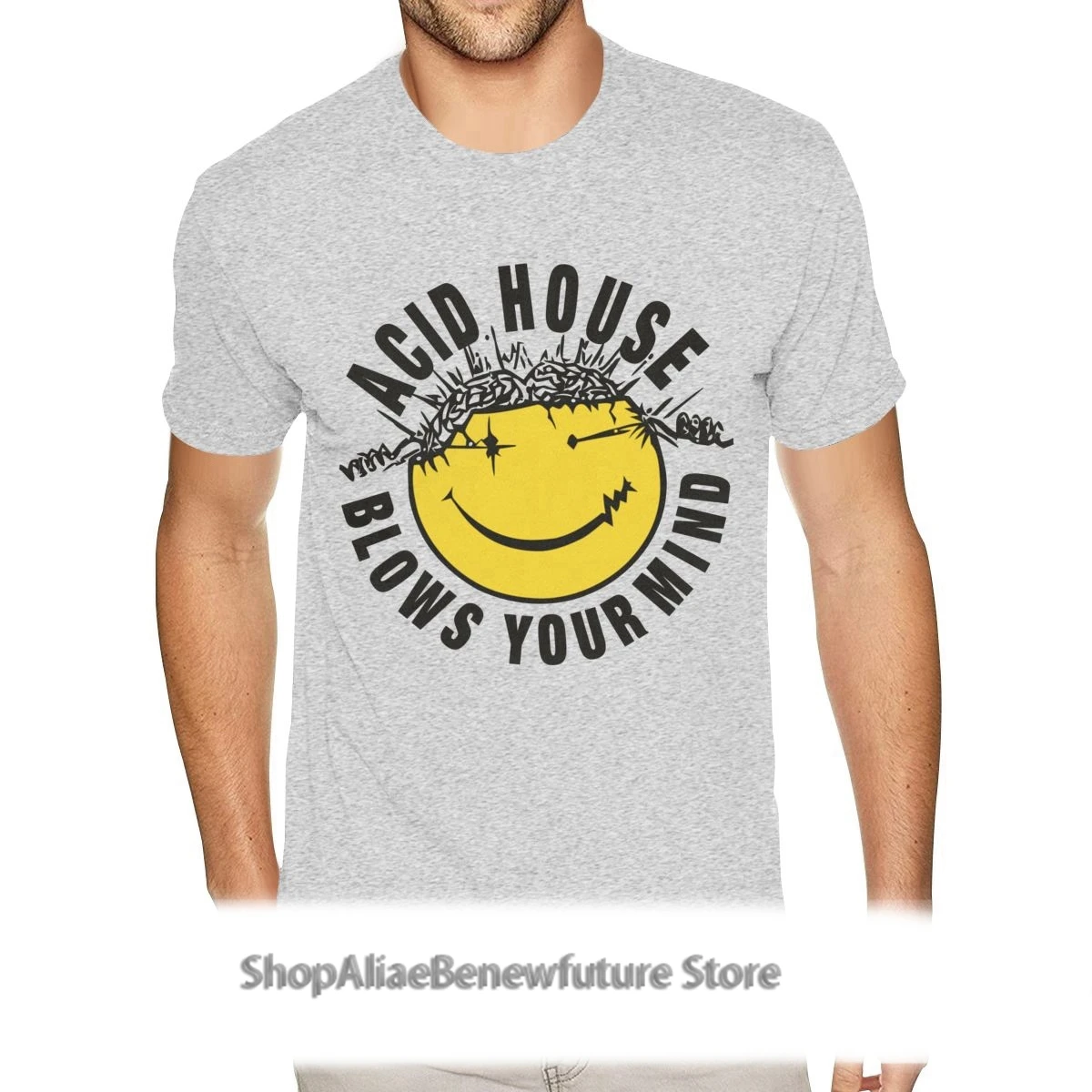 

Big Tall Acid House Blows Your Mind T-Shirt For Men Hip Hop Fashion Custom Short Sleeve Tshirt Men Luxury Brand Merch Apparel