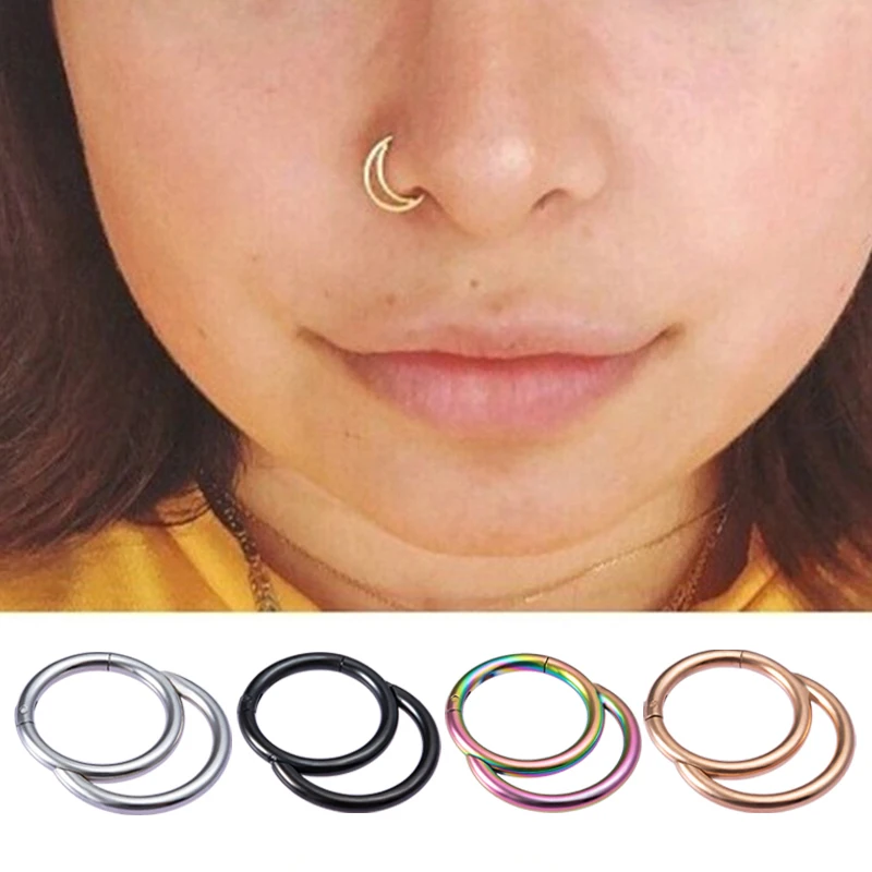 Кольцо для носа и перегородки шарнирное кольцо пирсинга бровей губ хряща трагуса