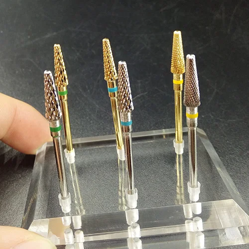 

EasyNail~Pro. Silver Gold Tungsten Carbide Bur Nail Drill Bit Cutter Nail Files Nail Electric Drill Manicure Machine Accessory.