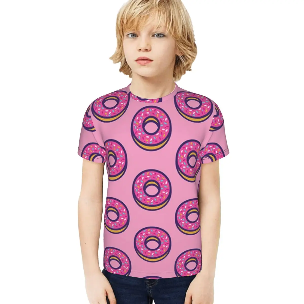 

Новинка 2021, модная рубашка с пончиками для мальчиков и девочек, 3D футболка, свитшоты с изысканными пончиками для косплея, рубашки с рисункам...