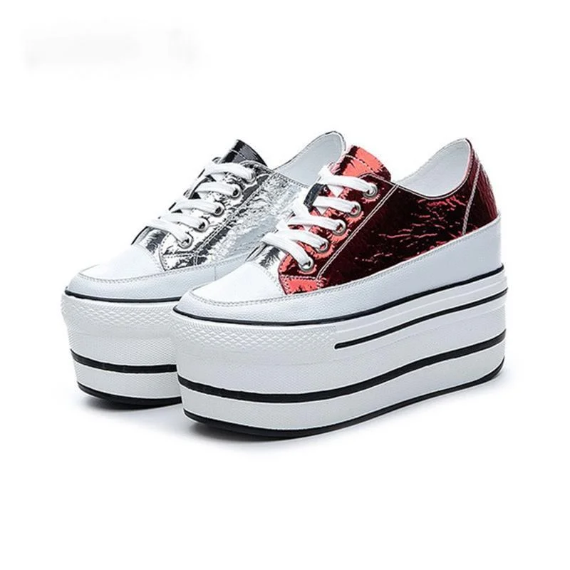 

Women's Flat Platform Shoes 2020 Autumn Split Leather Casual Women Shoes Thick Sole Sneakers For Women Platform Shoe