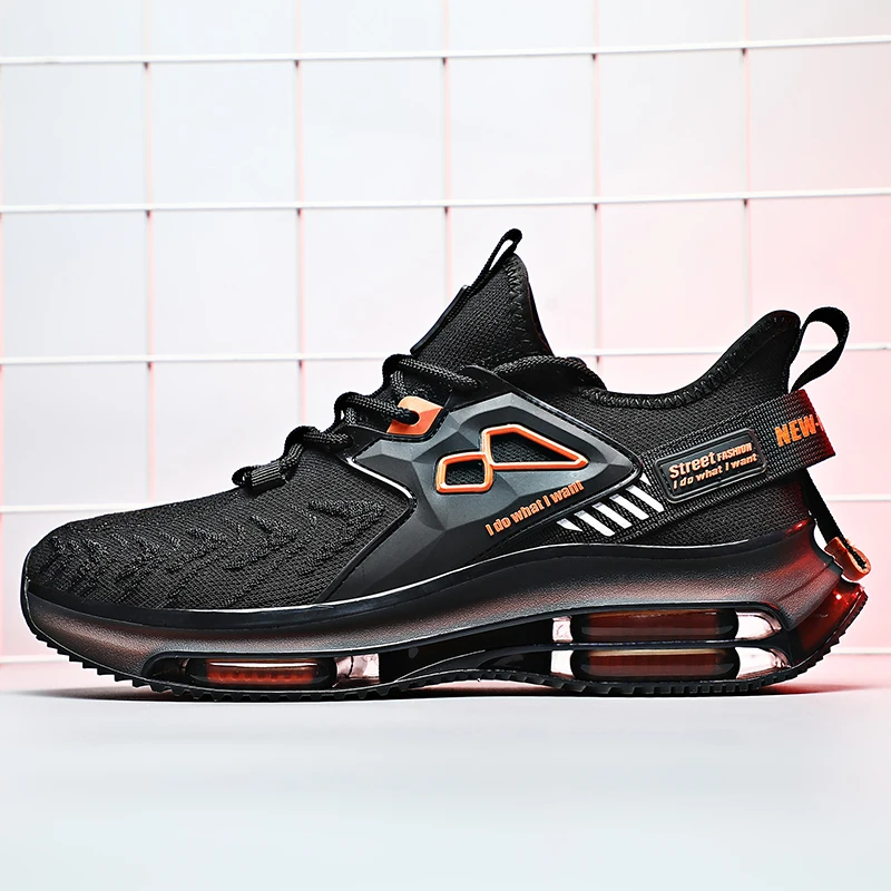 

Slip on Men's Sneakers Comfortable Thick Bottom Man Sneaker Black Air Cushion Men Walking Shoe Low Top Male Sport Shoes