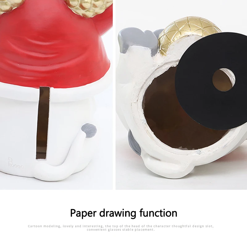 

Cute Tissue Case Boxes Fortune Dangtou Roll Tissue Box Good Luck Roll Up the Paper Twel Box Table Home Decoration