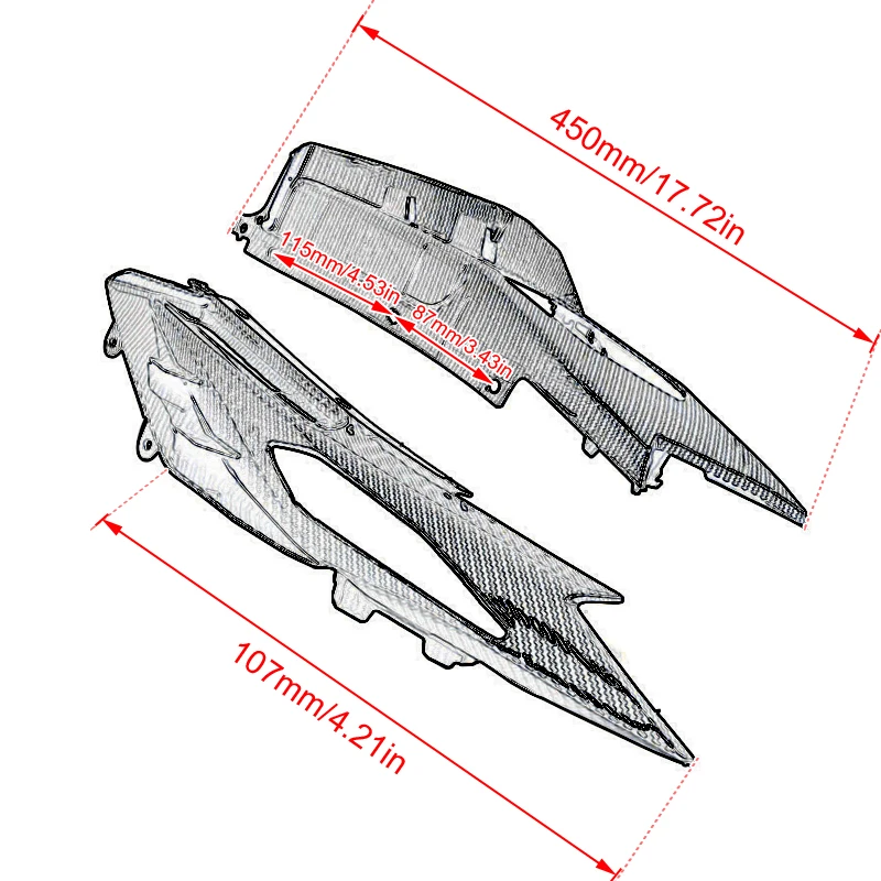 Для YAMAHA MT-09 MT09 MT 09 2017 2018 2019 2020 углеродное волокно окрашенный задний хвост внутри