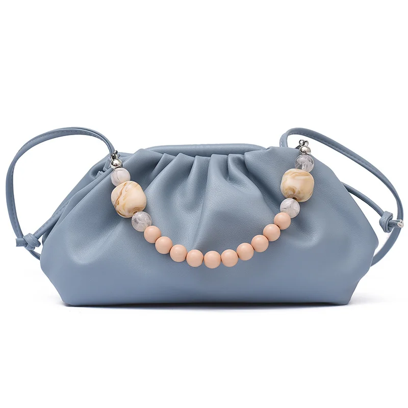 

[BXX] Pleated PU Leather Crossbody Clouds Bags For Women 2021 Summer Branded Shoulder Bag Handbags Trending Luxury Bag HU492