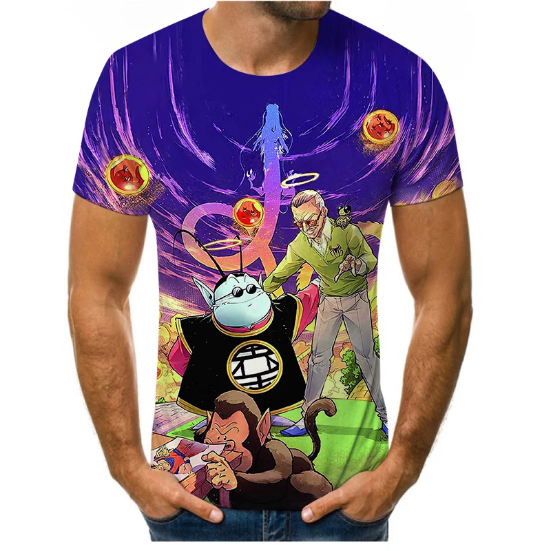 

2021 new dragon ball theme top fashion cartoon Japanese cartoon men's T-shirt anime 3DT sweatshirt boy summer