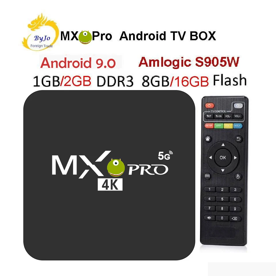 

MX Pro 4K TV Box Amlogic S905W четырехъядерный 1 ГБ 8 ГБ или 2 ГБ 16 ГБ Android 9,0 Ultra 4K потоковая 4K box Smart TV Media Player Play
