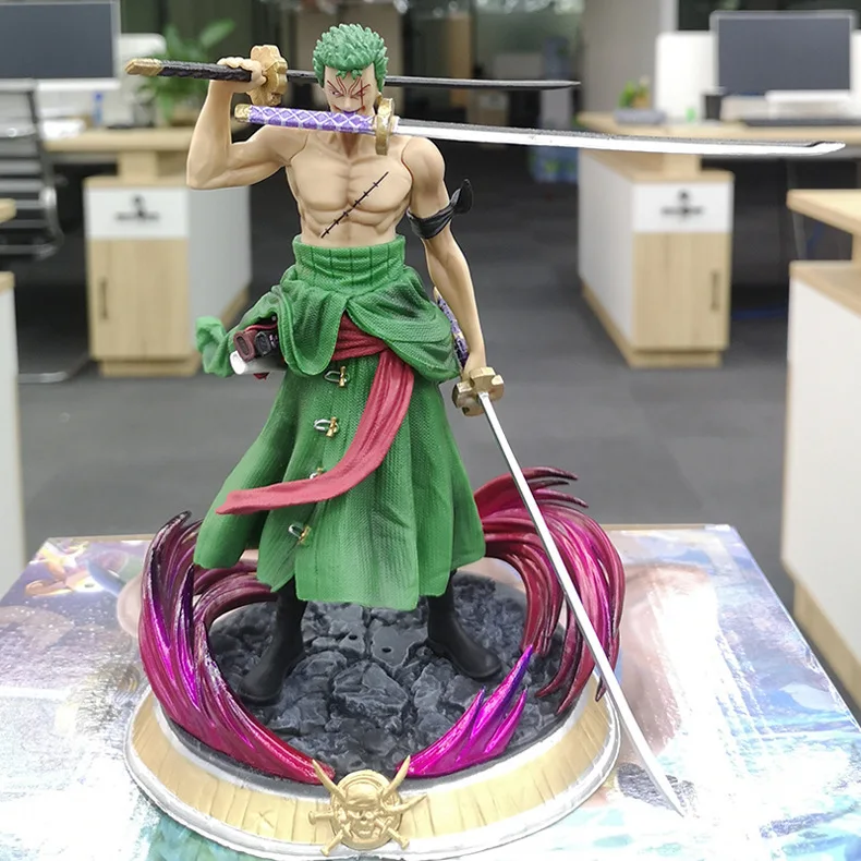 

25cm Height Anime Figure GK Roronoa Zoro Super Large Statue Collectible Model PVC Figurines Sculpture Aesthetic Room Decor