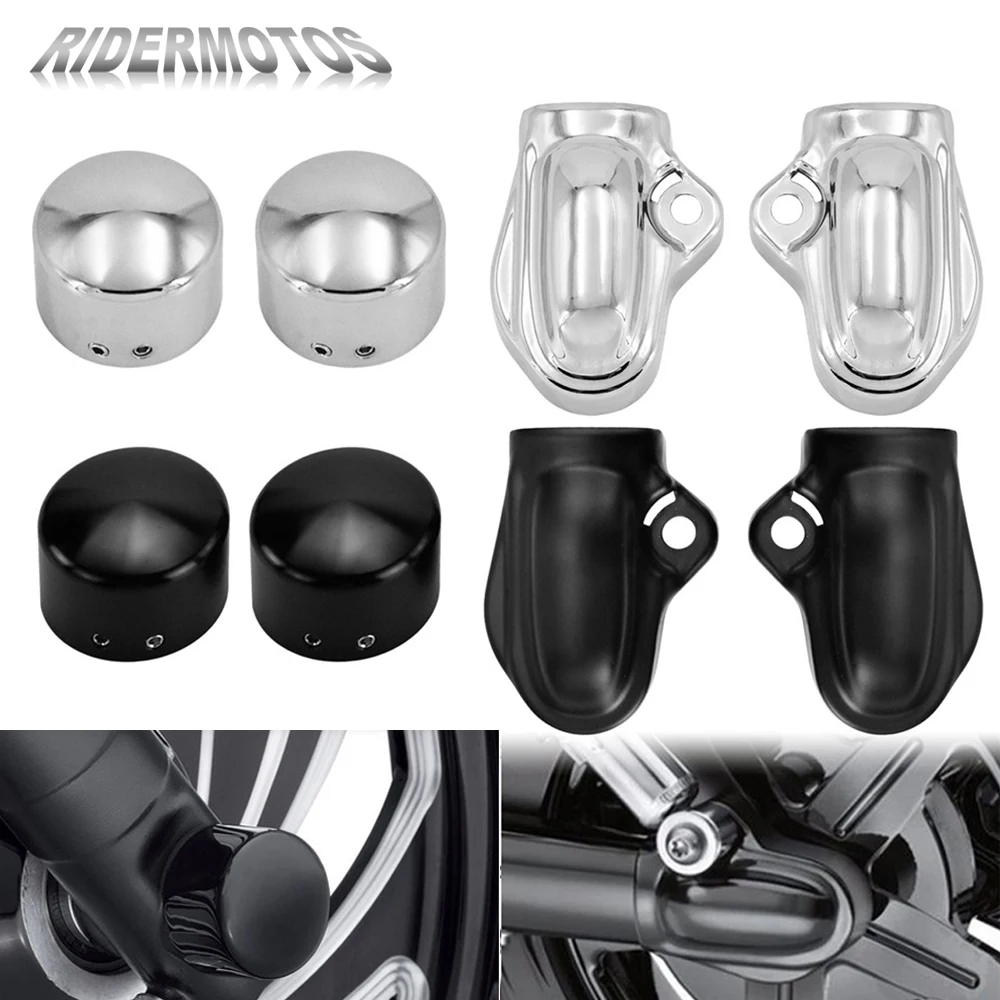 

Motorcycle Front Axle Nut Rear Axle Cover Wheel Shaft Cap Protector Guard Black/Chrome For Harley Night Rod Special VRSCDX VRSCD