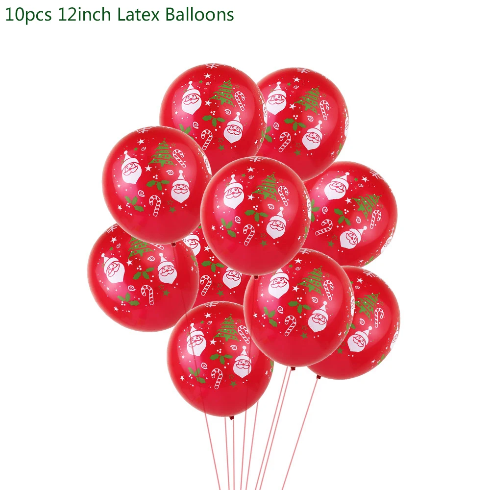 10pcs Latex Balloons Украшения для рождественской вечеринки, Рождественский латексный бумажный шарик, баннеры, сделай сам, праздничные вечерние принадлежности, рождественские украшения для дома - Цвет: 10pcs Latex Balloons