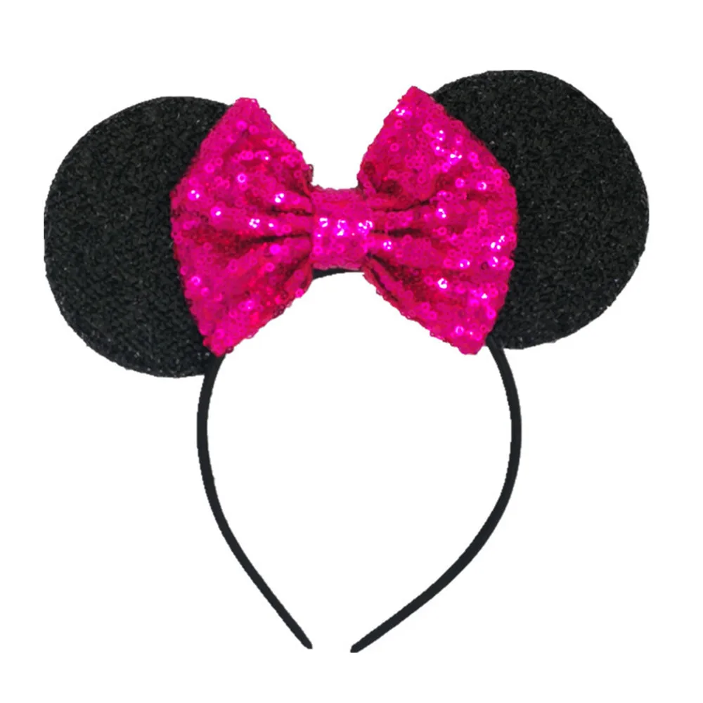 ABDO Girl Headband Shiny Glitter Bow Minnie Ears For Kids Baby Girls Hair Accessories Photography Props Birthday Hairbands | Детская