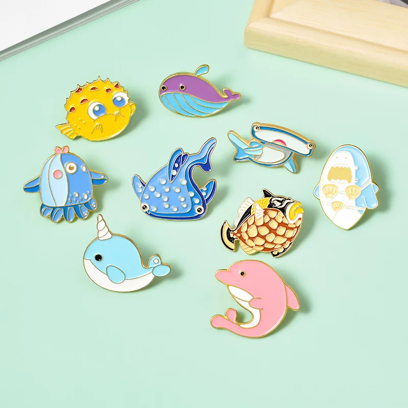 

Fish Small Dolphin Underwater World Brooch Horse Sea Cute Playful