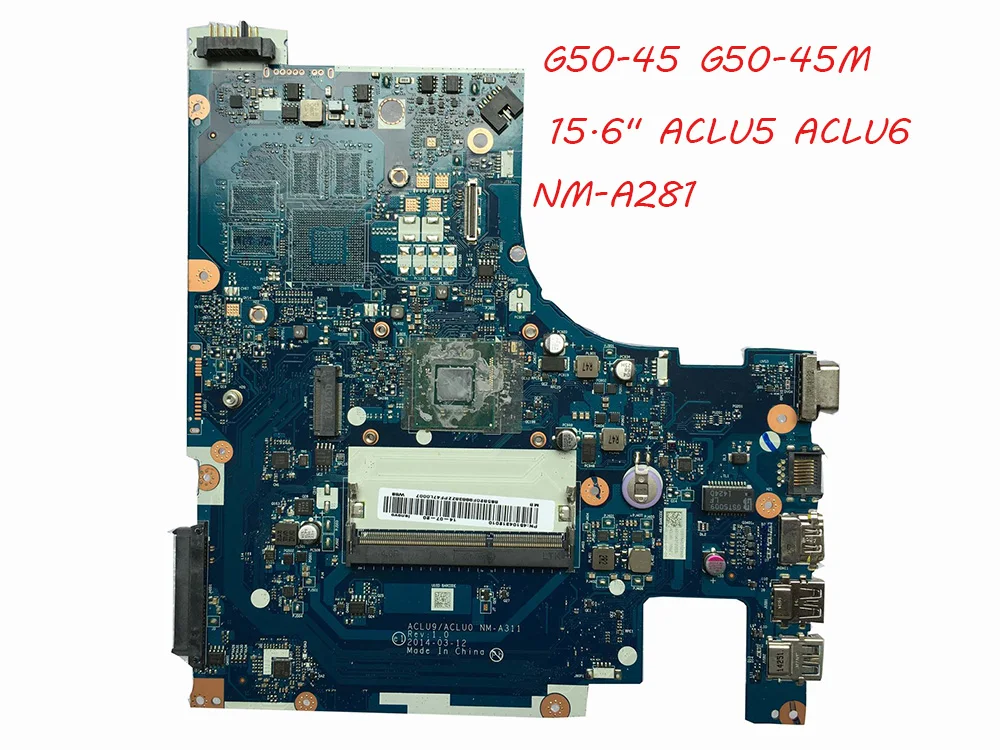 ACLU5/ACLU6 NM-A281 For Lenovo G50-45 Laptop Motherboard with A8 CPU G50-45 mainboard motherboard 100% Tested