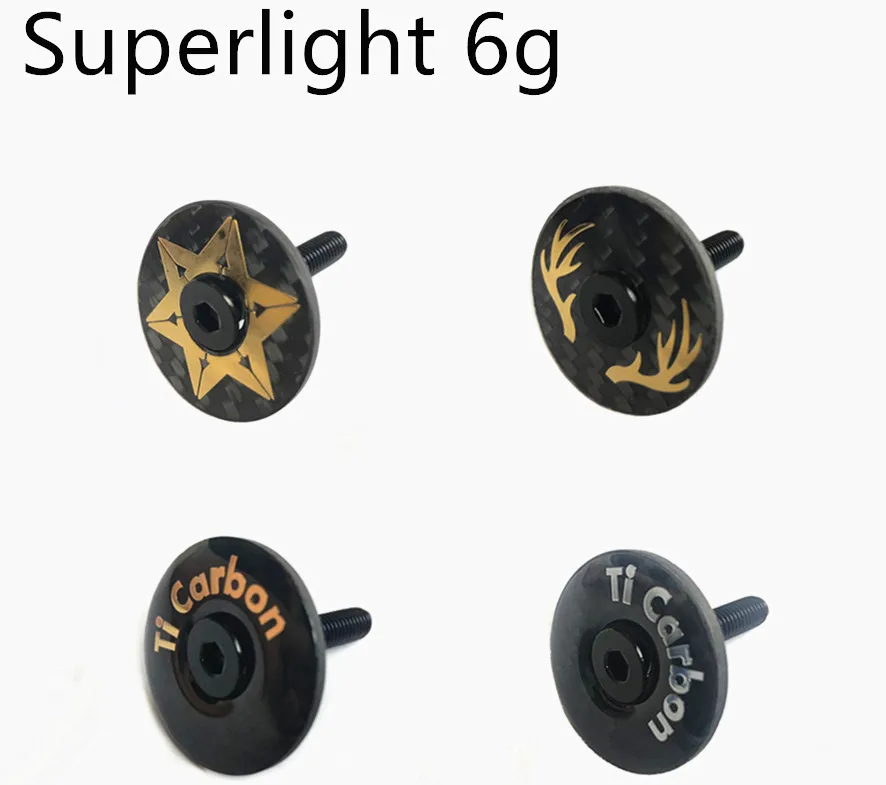 Superlight 6g велосипедная стебель полностью углеродная верхняя крышка с Ti винтом для 28,6 мм 1 1/" Стил вилка трубка Гарнитура Крышка