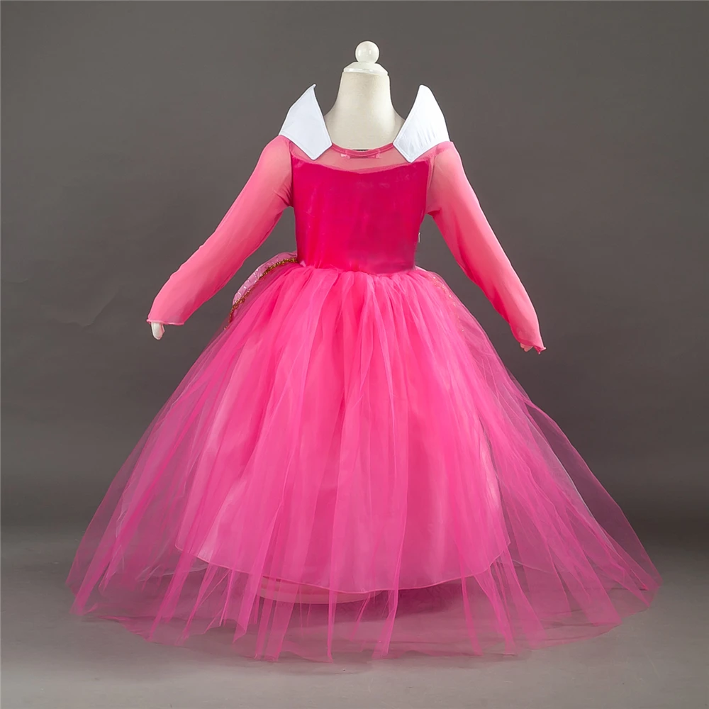 Костюм Спящей красавицы на Хэллоуин Летнее платье Авроры для девочек Пушистые