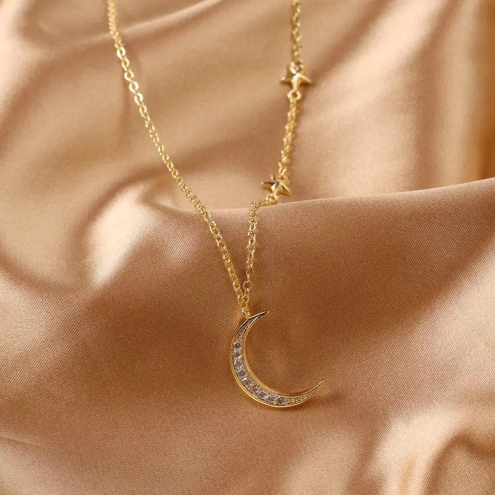 

Fashion new star and moon clavicle chain moon wild new necklace jewelry hot sale