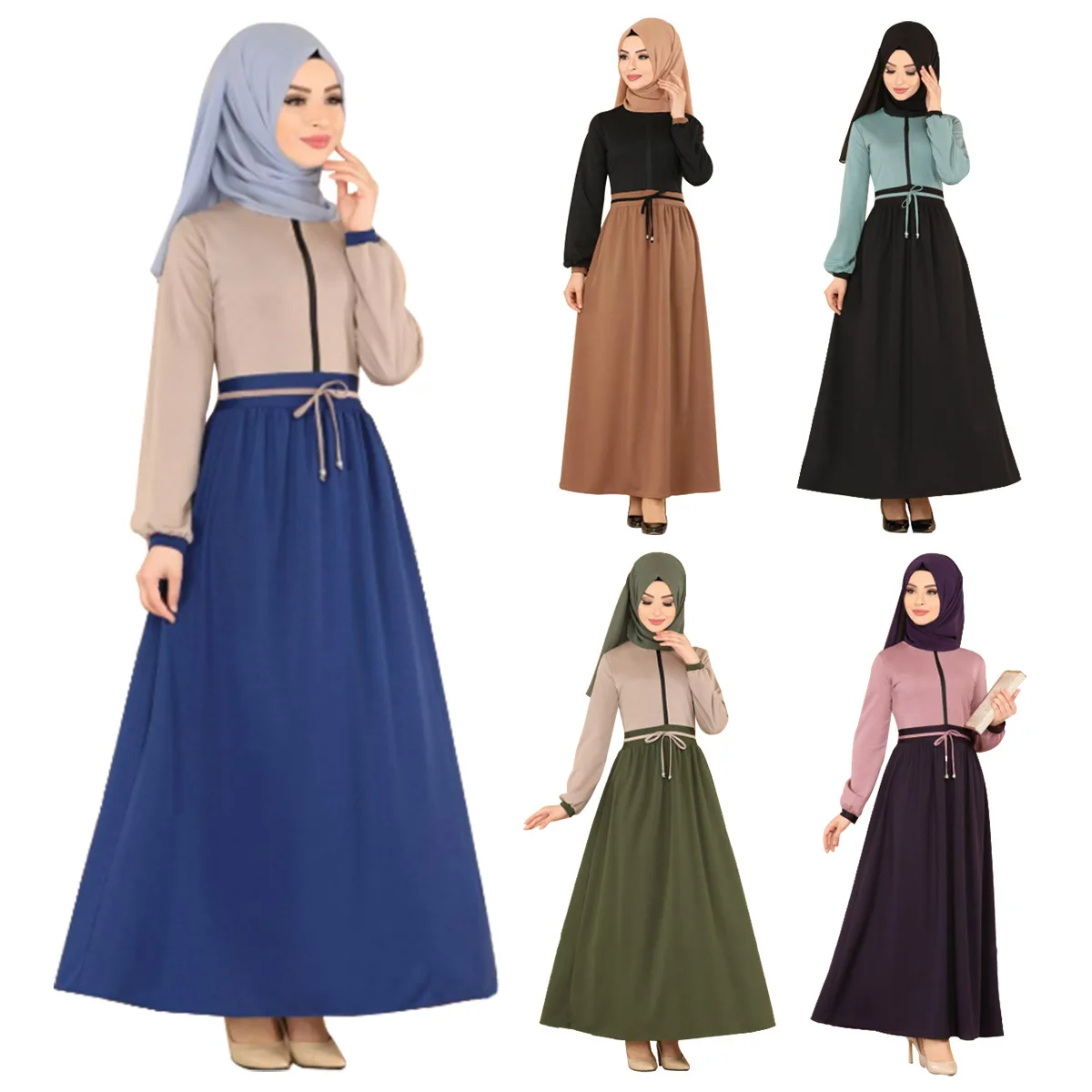 

Eid Ramadan Turkey Muslim Abaya Dress Women Moroccan Kaftan Sashes Party Vestidos Jubah Musulman Ensembles Islamic Clothes Dubai