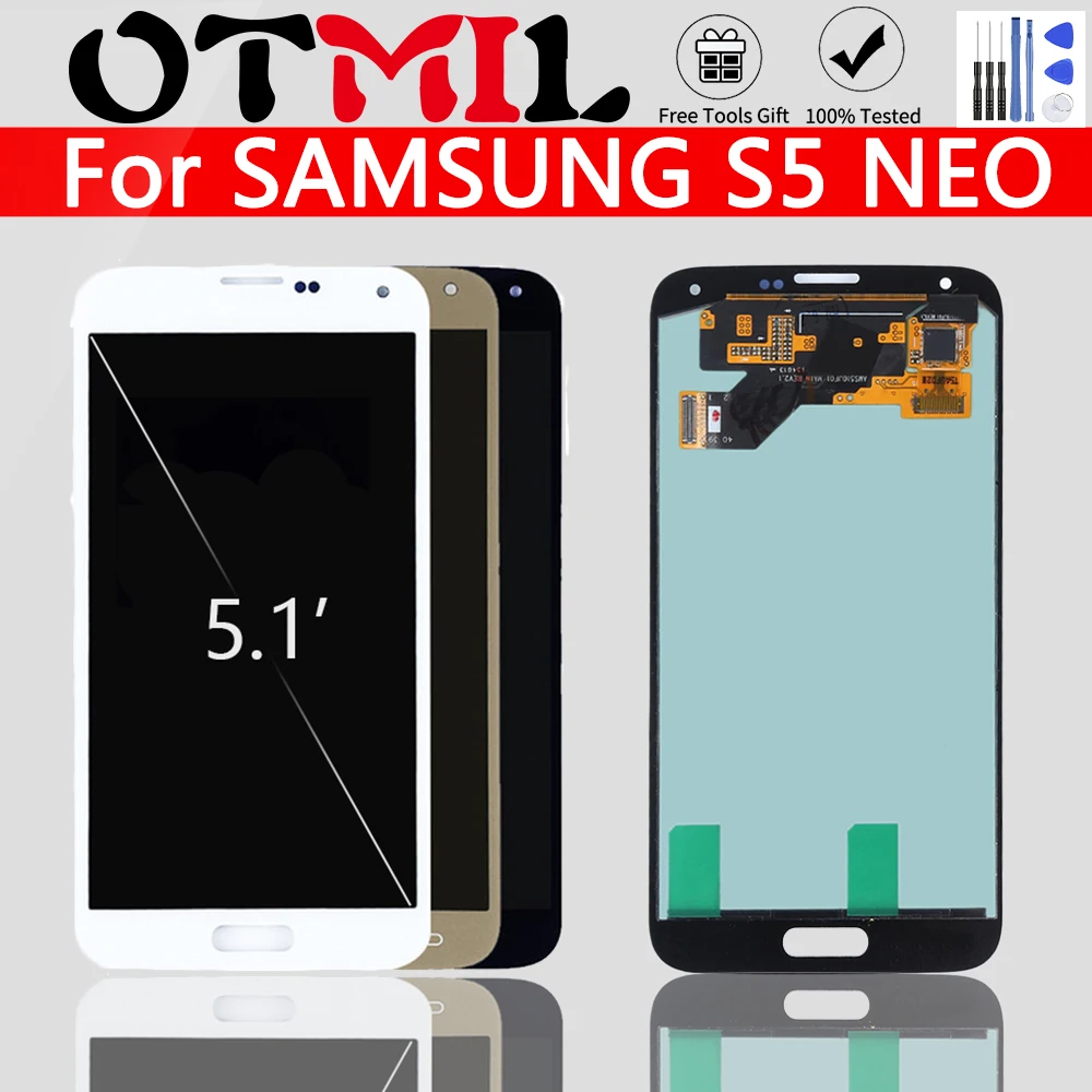 ЖК дисплей SUPER AMOLED для Samsung Galaxy S5 Neo сенсорный экран с дигитайзером в сборе LCD i9600 G900F