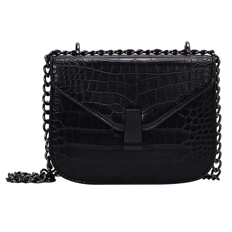 

Stone Pattern Square Crossbody Bag 2020 Fashion New Quality Leather Women's Designer Handbag Lock Chain Shoulder Messenger Bag