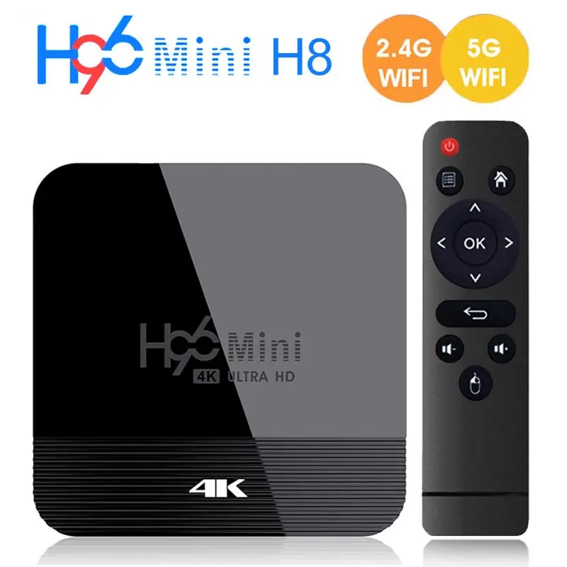 Приставка Смарт ТВ H96 Mini H8 RK3228A Android 9 0 2 4 ГГц/телефон двойной медиаплеер Wi Fi BT4.0 1 ГБ 8