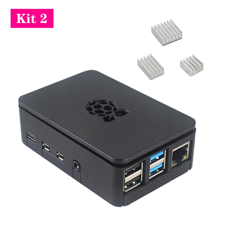Raspberry Pi 4 Модель B Чехол черный ABS чехол пластиковый корпус с алюминиевым радиатором блок питания для Raspberry Pi 4 4B