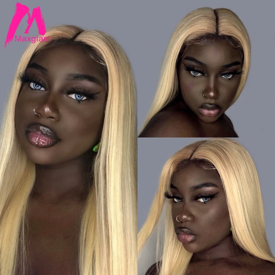 Парик блонд человеческие волосы бразильские прямые Remy кружево спереди 13х1 т