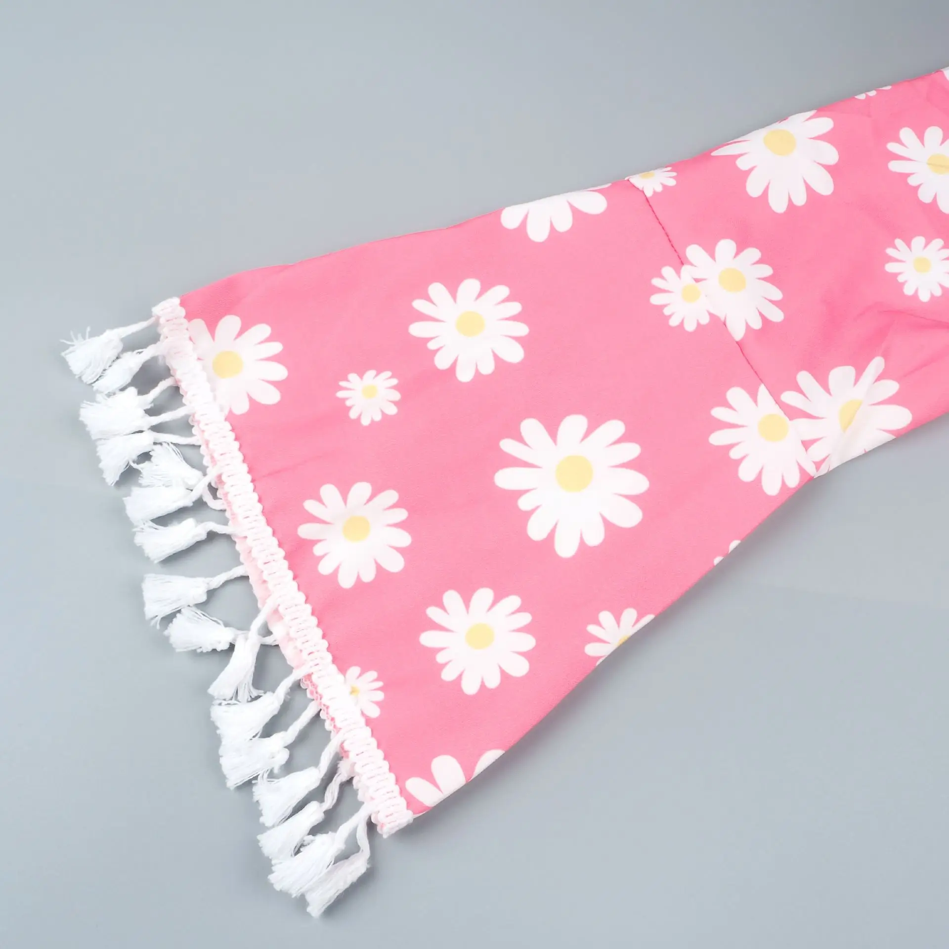 

WEPBEL Spring and Autumn Fashion Flower Print Stitching Dress Women's Casual Flared Sleeves V-neck Tassel Stitching Dress