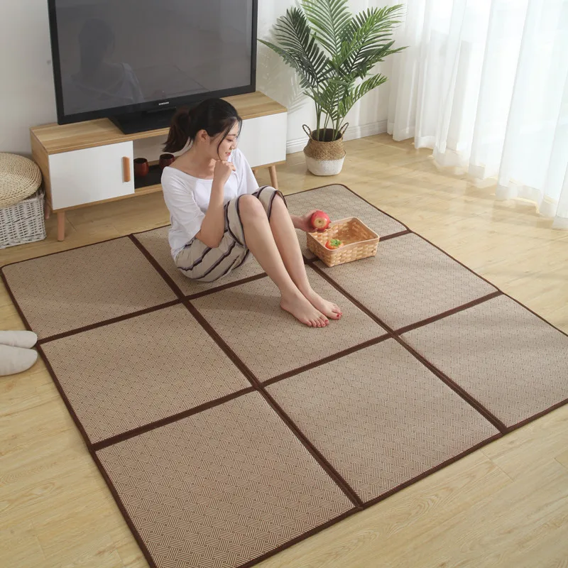 

Summer Mat Carpet Living Room Bedroom Tatami Japanese Style Jiugong Geteng Mat Bedroom Thickened Folding Mat Carpet