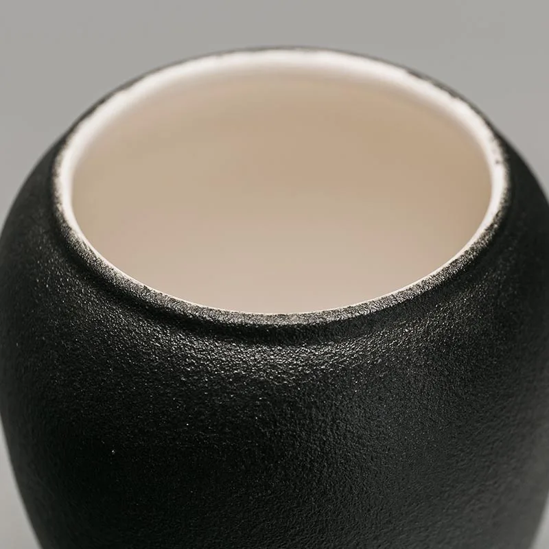 Короткая керамическая грубая чайная банка черная белая коробка для хранения чая