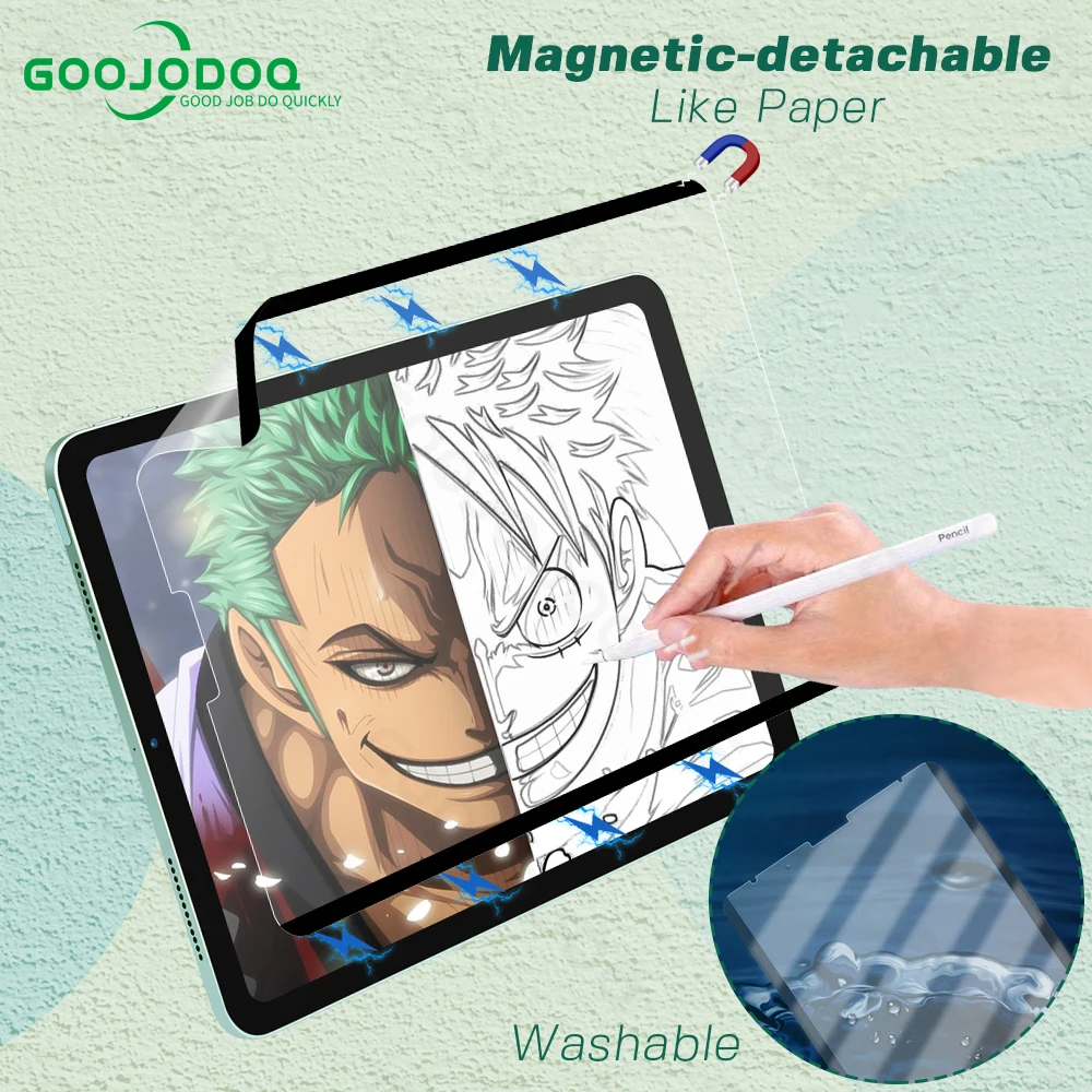 Like Paper Magnetic Screen Protector for iPad 12 9 2021 Pro 11 Air 4 10.9 10.2 7th 8th 3 10.5 mini 6 Reusable Removable Film | Компьютеры