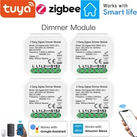 tuya zigbee smart dimmer switch automation module 12 gang with neutral 2 way wireless control works with alexa google 220 240v