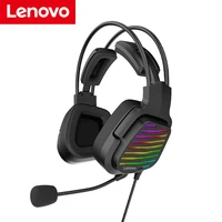 lenovo g40 wired gaming headset with microphone stereo over head game headphones for laptop pc computer gamer usb 7 1 sound